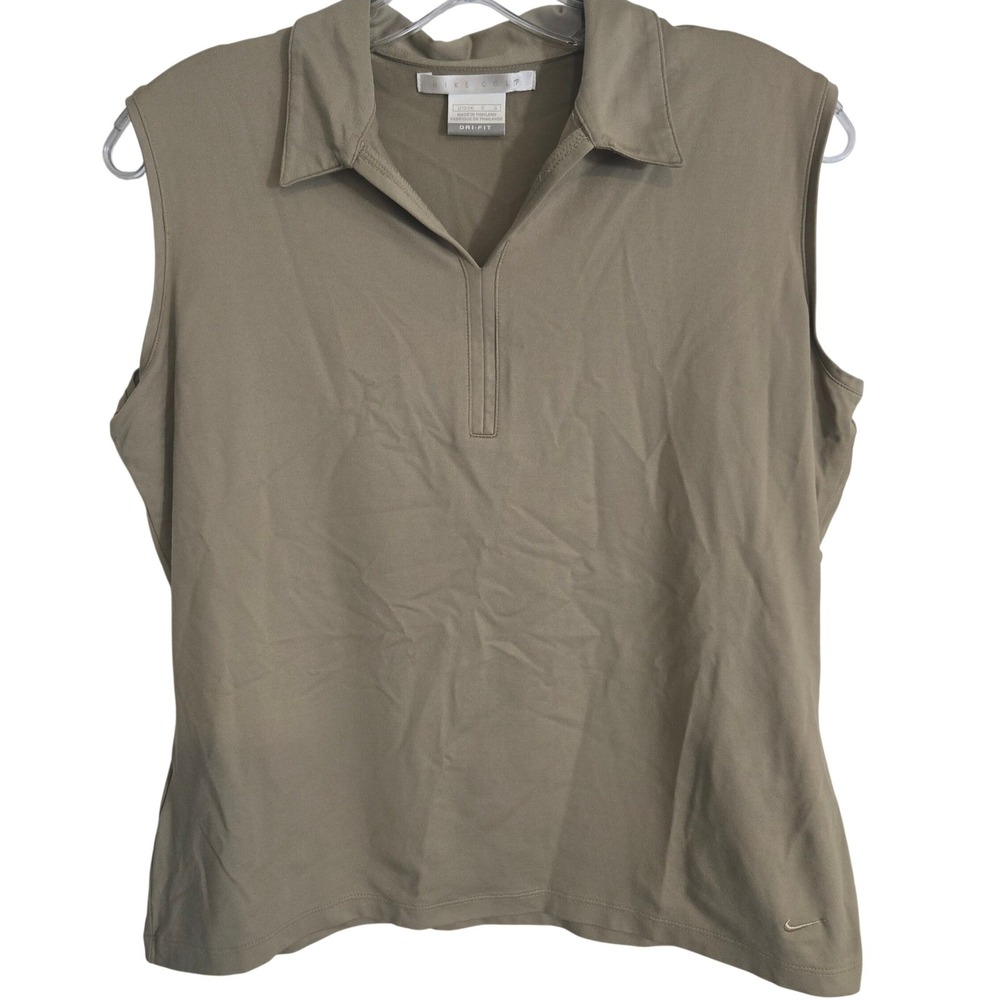 Nike Golf Polo Shirt Women Large Sleeveless Dri-FIT Excellent V-Neck Top